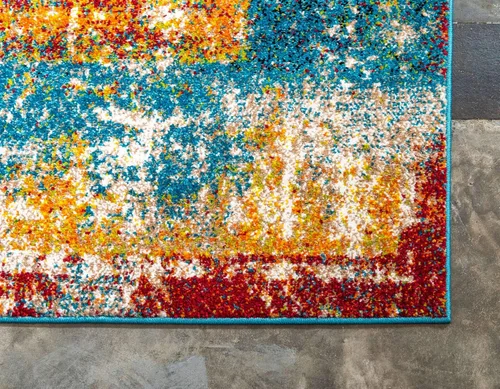 Vista 7 de Unique Loom - Alfombra estilo tradicional de Rosso Collection, Polipropileno, Azul (multi/blue)