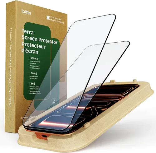 Vista 9 de iOttie Terra - Protector de pantalla de vidrio templado para iPhone 16, grado militar, dureza 9H, inastillable, resistente a los arañazos