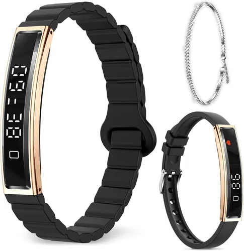 Vista 9 de Efolen Pulsera inteligente para mujeres, rastreador de fitness ultraligero con monitor de frecuencia cardíaca/oxígeno en sangre/sueño/podómetro