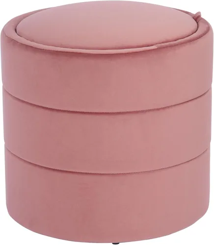 Vista 9 de HomePop Otomana redonda tapizada de piel sintética (sin tapa, solo asiento) HomePop Decoración para el hogar Pouf redondo para reposapiés – Piel