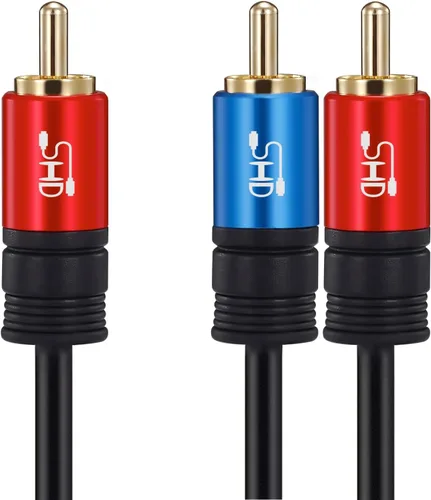 Vista 9 de SHD Cable de subwoofer RCA a 2RCA, cable de audio 2RCA a 1RCA bidireccional RCA adaptador Y calidad de sonido premium blindado doble con conectores