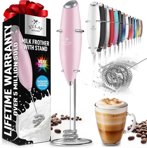 Vista 575 de Zulay Milk Boss Espumador de leche potente manual, hace espuma para latte, batidor para mezclar bebidas, café, miniespumador para capuchino, frappé