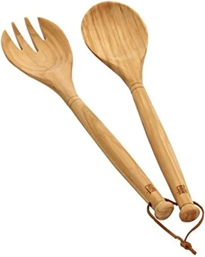 Vista 10 de Sabatier Cuchara Multiusos de Madera de Olivo, Perfecta para revolver, mezclar, rociar o servir. 14 Pulgadas