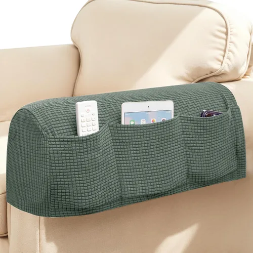 Vista 27 de SUBRTEX Juego de 2 fundas elásticas para brazos de sofá, fundas a cuadros para brazos de sofá, fundas antideslizantes para reposabrazos