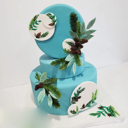 Vista 5 de ZHUOJIE Flower Pro - Molde de silicona para follaje de invierno y follaje de boda, decoración de pasteles y manualidades para bodas, guirnaldas