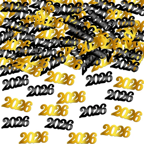 Vista 24 de KatchOn, Confeti de graduación negro brillante 2026 – Paquete de 500 Confeti de graduación 2026 decoraciones de graduación 2026 Decoraciones