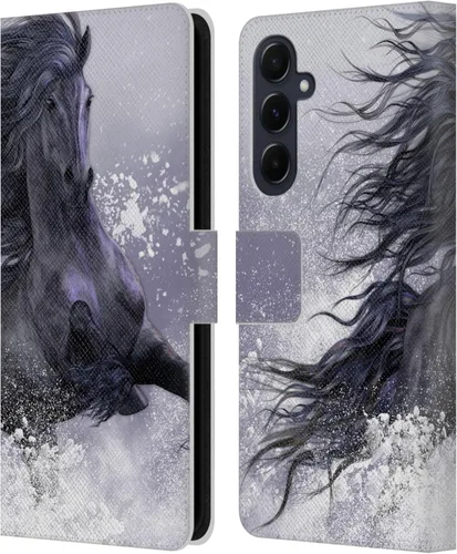 Vista 387 de Head Case Designs Officially Licensed Laurie Prindle A Morgan Christmas Western Stallion Leather Wallet Case Compatible with Samsung Galaxy A07 4G