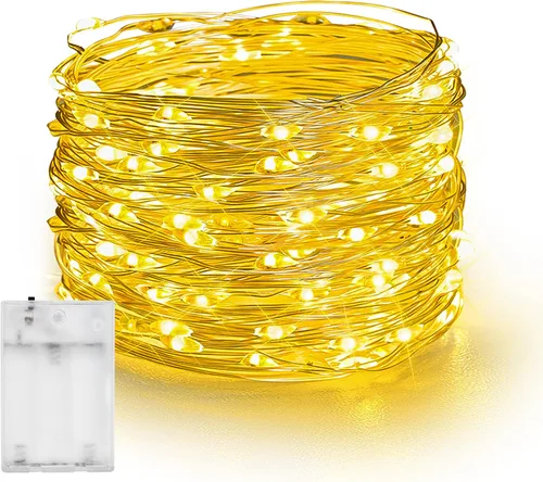 Vista 15 de Dazzle Bright - Guirnalda de luces de hadas de Halloween, 60 luces LED de 20 pies de alambre de cobre a batería y resistente al agua, decoraciones