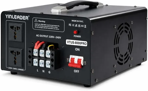 Vista 4 de Yinleader Transformador de voltaje Step Up & Step Down Convertidor de potencia con cable de alimentación de EE. UU., convierte 110 V a 220 V O 220 V