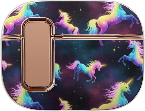 Vista 20 de Full Protective Cover Compatible with Airpods Pro 2 Wireless Charging Case for Women with Lock, Purple Galaxy Dragon, Safe and Shockproof