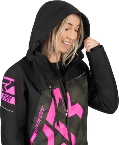Vista 3 de FXR Monosuit CX Lite 2025 para mujer (negro/camuflaje militar/E.Pink - 10)