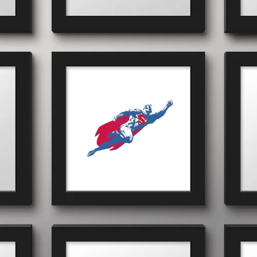 Vista 2 de Trends International Gallery Pops DC Comics Superman - Póster de pared de cómic de héroe, 12 x 12 pulgadas, versión enmarcada en negro