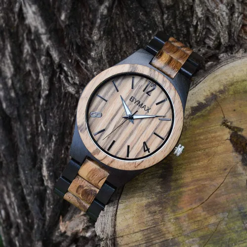 Vista 4 de Bymax - Reloj de pulsera analógico de cuarzo japonés hecho a mano con caja de regalo