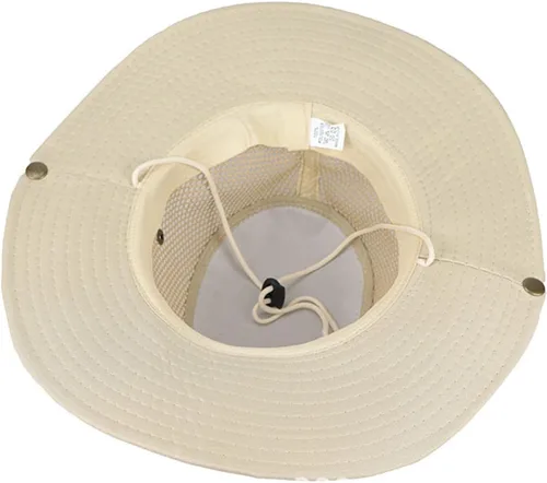Vista 6 de Sun Hat for Wide Brim Mesh Breathable Fishing Hat,UPF 50+ UV Protection Beige