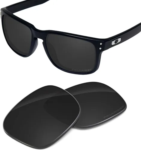 Vista 2 de Tintart Lentes de repuesto de rendimiento compatibles con Oakley Holbrook Holbrook Asian Fit (AF) polarizado grabado, paquete económico, Negro
