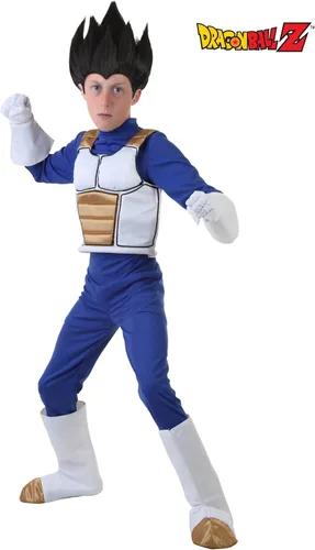 Vista 2 de Dragon Ball Z - Disfraz de Vegeta para niños, overol de armadura de batalla Saiyan de anime, traje de Halloween de luchador de dibujos animados