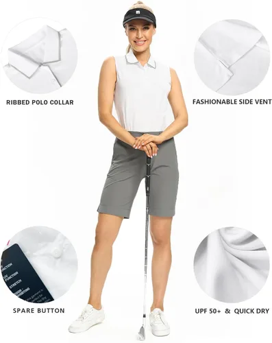 Vista 2 de Hiverlay Women Golf Shirts Polo Shirts for Women UPF 50+ Lightweight Quick-Dry Collared Tennis Daily Shirts Work Tops