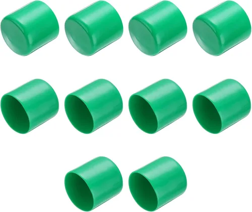 Vista 197 de uxcell 10 tapas de goma para extremos de 0.591 in de identificación, tapa de extremo redondo, protectores de rosca de tornillo, color negro