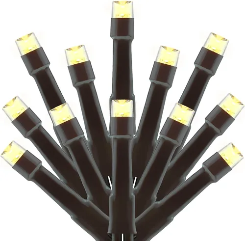 Vista 9 de 300 luces LED multicolor de Navidad, cadena de luces LED de gran angular de 5mm de 30,48 metros con adaptador de 8 modelos (cable blanco)