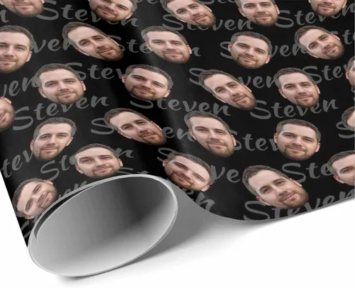 Vista 4 de M YESCUSTOM Papel de regalo con fotos personalizadas, papel de regalo para el Día de la Madre, Día del Padre, cumpleaños, Navidad