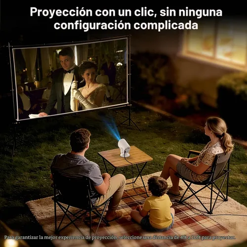 Vista 4 de Mini proyector 1080P Proyector portátil inteligente Blanco