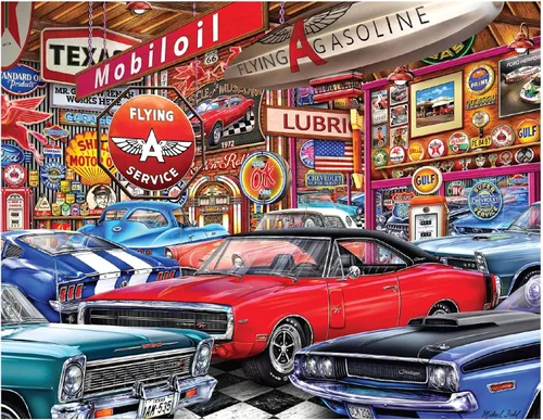 Vista 8 de Springbok Hot Rod Cafe - Rompecabezas de 1000 piezas para adultos Multicolor