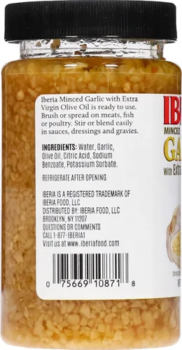 Vista 5 de Iberia Ajo picado con aceite de oliva, 8 onzas (paquete de 1)