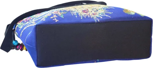 Vista 4 de Bolsos de hombro vintage para mujer, bolsos de mano, bolso de viaje para mujer con lentejuelas brillantes bordadas fénix