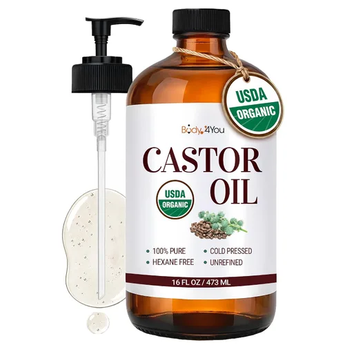 Vista 12 de BodyJ4You Aceite de ricino orgánico USDA - Suero para barba y cuero