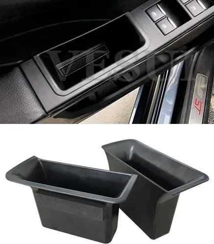 Vista 16 de Manija de bolsillo de almacenamiento lateral delantera, reposabrazos, contenedor de teléfono negro para Mercedes Benz Clase E E350 E400 E500 E63 AMG