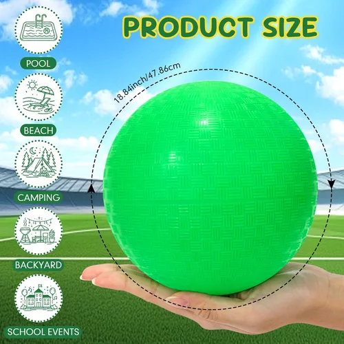 Vista 2 de Macarrie 20 piezas de pelotas de parque infantil de 6 pulgadas, pelotas de esquivar y patada para niños, adultos, pelotas inflables coloridas