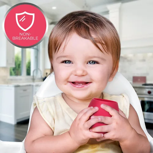 Vista 4 de Taza de silicona para bebé, taza de entrenamiento para niños pequeños, taza abierta para el destete LED del bebé, paquete de 2 tazas para bebés que