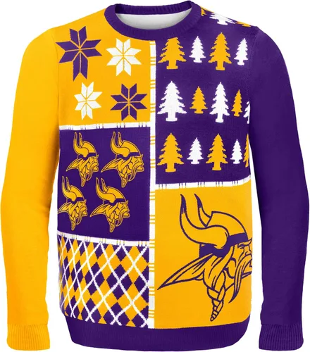 Vista 6 de FOCO NFL Unisex-Adult NFL Busy Block Ugly Sweater