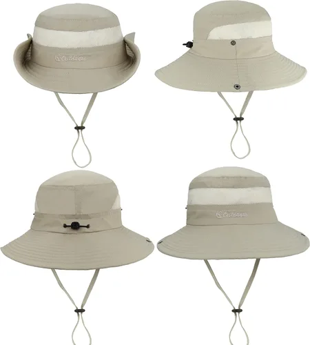 Vista 4 de Sombrero de sol al aire libre para mujer, protección solar, malla de secado rápido, UPF 50+ (tamaño ajustable)