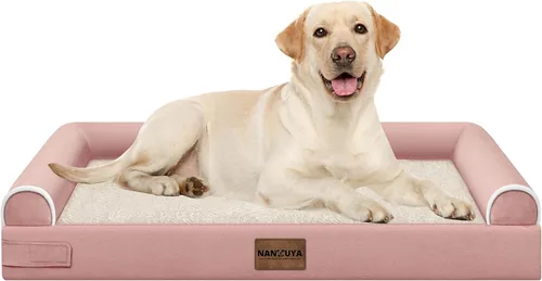 Vista 45 de NANUYA - Cama ortopédica para perros de tamaño mediano/grande, lavable: Camas con almohada para perros de tamaño mediano/grande, sofá de espuma