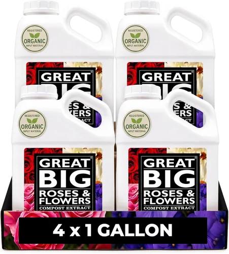 Vista 8 de Great Big Roses and Flowers - Potenciador de fertilizante líquido de rosas y flores, 70 minerales, extracto de compost, activador de suelo de jardín