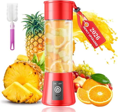 Vista 10 de Portable Blender for Smoothies & Shakes - Cordless Personal Size Blender with 6 Blades, 380Ml Juice Cup, Lightweight & Rechargeable, Freshly