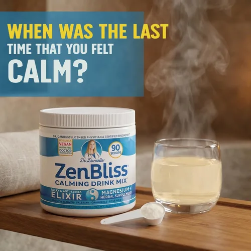 Vista 2 de Zenbliss - Mezcla de bebida calmante de magnesio para relajación y comodidad muscular, suplemento de magnesio en polvo para apoyo al estrés, por