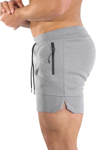 Vista 2 de BUXKR Pantalones cortos de entrenamiento para hombre, 5 pulgadas, de secado rápido, pantalones cortos de gimnasio para hombre, pantalones cortos