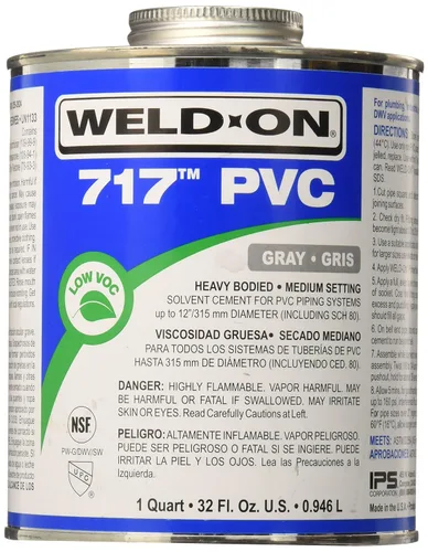 Vista 10 de Weld-On 10121 711 Cemento solvente de PVC de grado industrial de alta resistencia, de ajuste medio y bajo contenido de compuestos orgánicos
