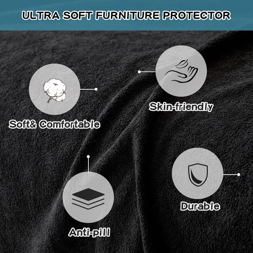 Vista 3 de MYSKY HOME Funda de Sofá Seccional para Perros, 2 Piezas Fundas de Sofá para Sofá en Forma de L, Funda de Sofá Lavable, Protector de Muebles Funda
