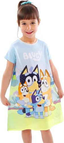 Vista 2 de Bluey Camisón Camisones de manga corta para niñas Camisón para niñas