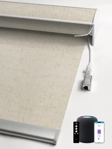 Vista 26 de SmartWings Persianas enrollables PoE, 1% de apertura, color beige Aventus 1% Apertura Beige