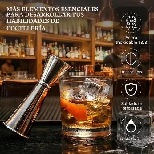 Vista 4 de KITESSENSU Jigger para Bartending, 2 oz 1 oz con medidas