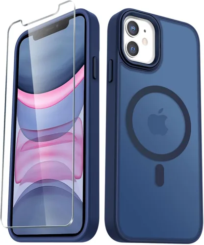 Vista 12 de YENAPOON Funda magnética mate para iPhone 11 con 1 protector de pantalla, compatible con Magsafe, translúcida esmerilada, delgada, a prueba