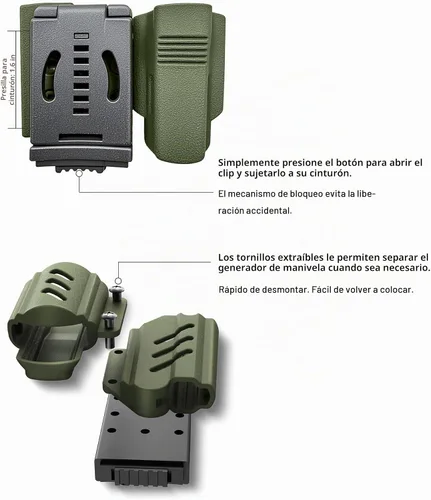 Vista 7 de VIPERADE VAK6 Multiherramienta de supervivencia con cuchillo plegable, linterna LED, encendido por pulso y generador de manivela, cuchillo
