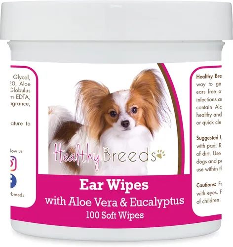 Vista 62 de Healthy Breeds Affenpinscher Toallitas de limpieza de oídos con aloe y eucalipto para perros, 100