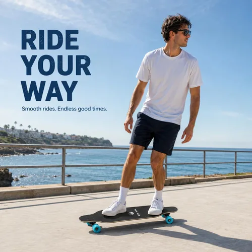 Vista 6 de Patineta Longboard de 41 Pulgadas, 8 Capas de Arce Canadiense, Longboards de Caída Libre para Jóvenes y Principiantes