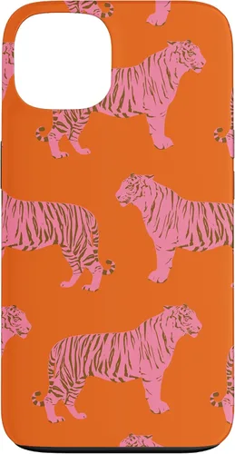 Vista 7 de Funda para iPhone 17 con diseño de tigre rosa y naranja