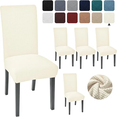 Vista 18 de Juego de 4 fundas para sillas de comedor y cocina, fundas para sillas de comedor, color negro